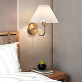 Cream-style Pleated Wall Light for Bedroom